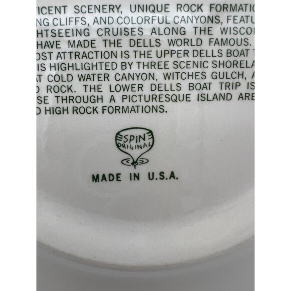 Vintage Wisconsin Dells Souvenir Plate 10” Ironstone Spin Original Made In USA - Picture 3 of 6